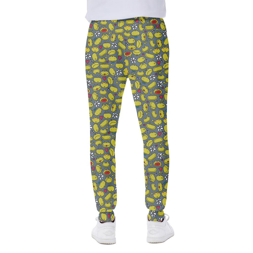 Frog Faces Pattern Print Scuba Joggers