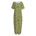 Frog Faces Pattern Print Short Sleeve Long Nightdress