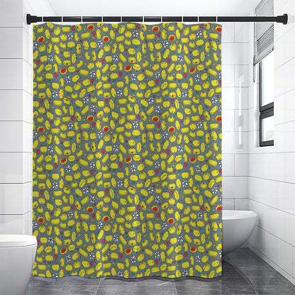 Frog Faces Pattern Print Shower Curtain