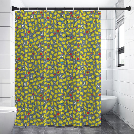 Frog Faces Pattern Print Shower Curtain