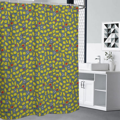 Frog Faces Pattern Print Shower Curtain