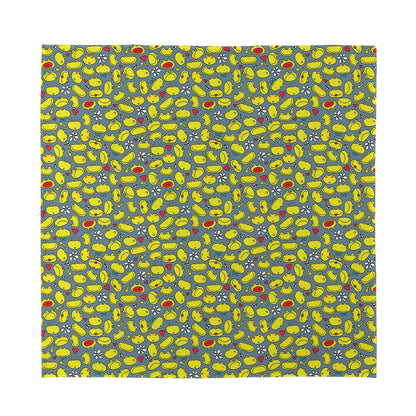 Frog Faces Pattern Print Silk Bandana