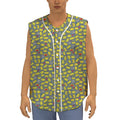 Frog Faces Pattern Print Sleeveless Baseball Jersey