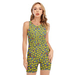 Frog Faces Pattern Print Sleeveless One Piece Swimsuit