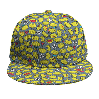 Frog Faces Pattern Print Snapback Cap