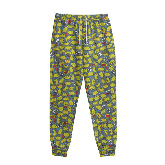 Frog Faces Pattern Print Sweatpants