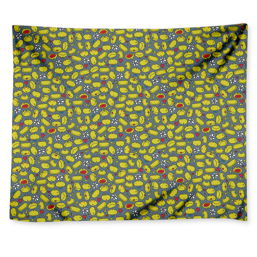 Frog Faces Pattern Print Tapestry