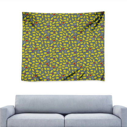 Frog Faces Pattern Print Tapestry