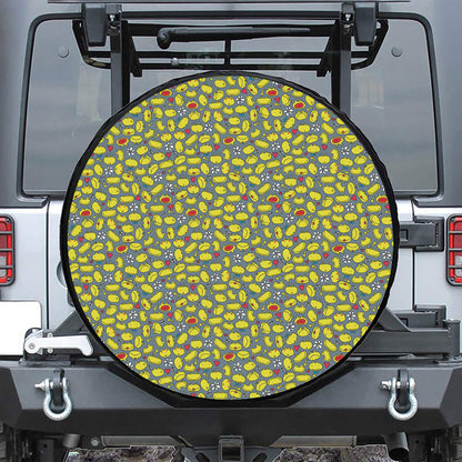 Frog Faces Pattern Print Tire Cover