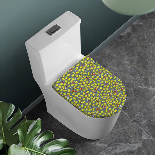 Frog Faces Pattern Print Toilet Lid Cover