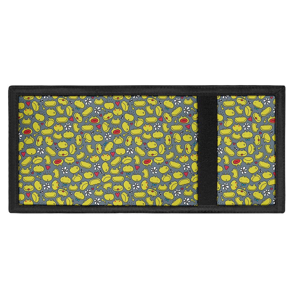 Frog Faces Pattern Print Trifold Wallet