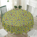 Frog Faces Pattern Print Waterproof Round Tablecloth