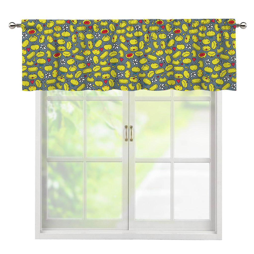 Frog Faces Pattern Print Window Valance