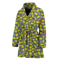 Frog Faces Pattern Print Women's Bathrobe