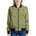 Frog Faces Pattern Print Women's Bomber Jacket