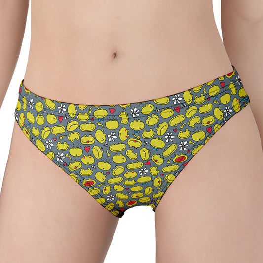 Frog Faces Pattern Print Women's Panties