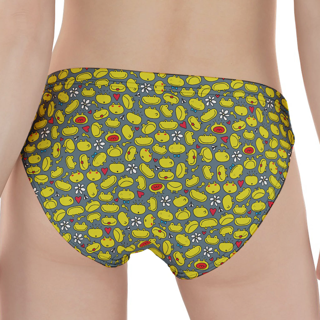 Frog Faces Pattern Print Women's Panties