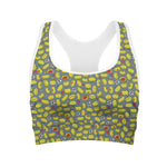 Frog Faces Pattern Print Women's Sports Bra