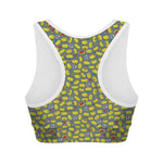 Frog Faces Pattern Print Women's Sports Bra