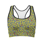 Colorful Frog Pattern Print Women's Sports Bra