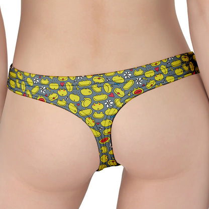 Frog Faces Pattern Print Women's Thong