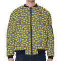Frog Faces Pattern Print Zip Sleeve Bomber Jacket