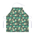 Frogs And Water Lilies Pattern Print Adjustable Apron