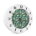 Frogs And Water Lilies Pattern Print Alarm Clock