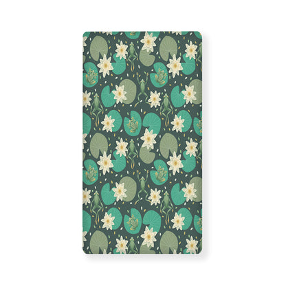 Frogs And Water Lilies Pattern Print Baby Crib Sheet