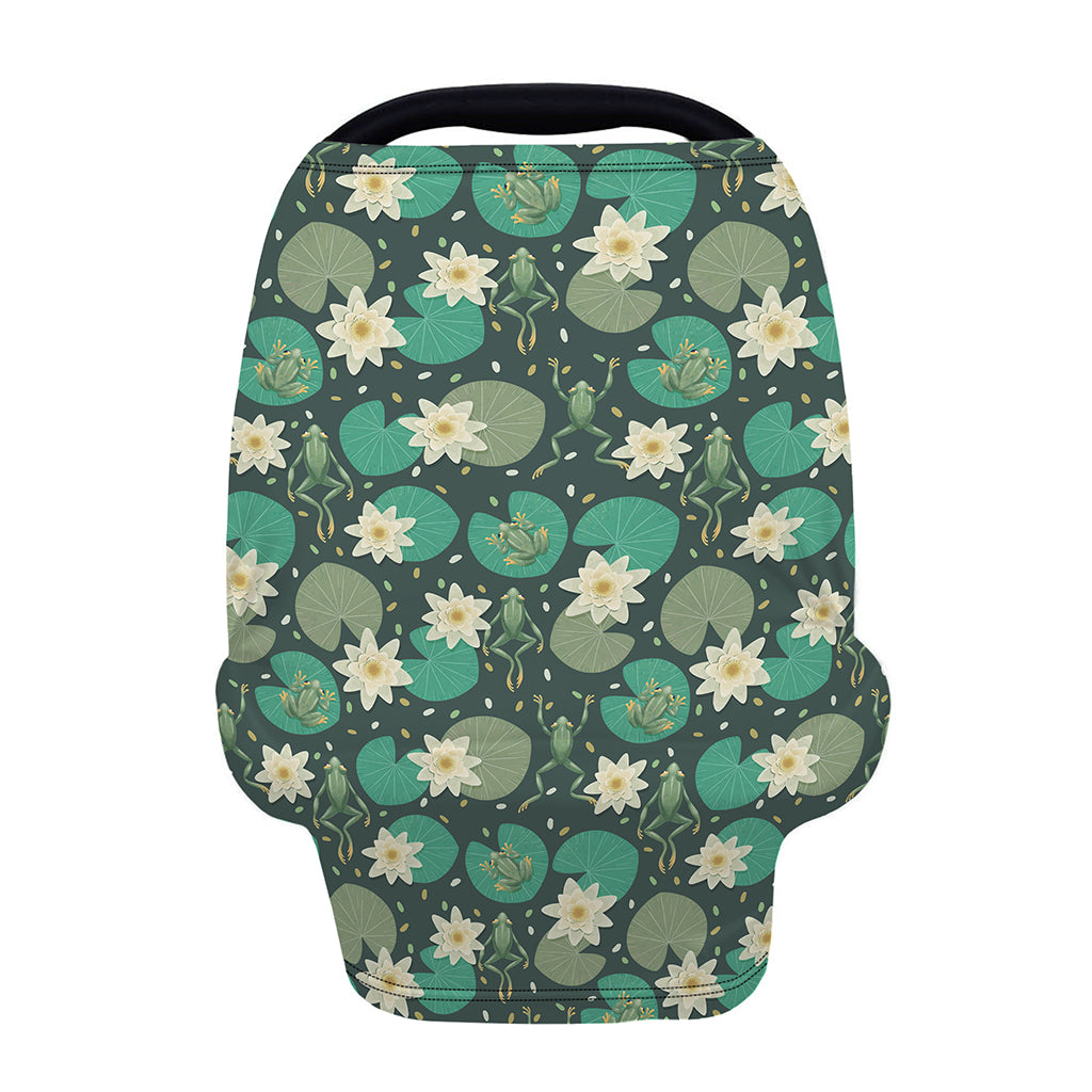 Frogs And Water Lilies Pattern Print Baby Seat Cover