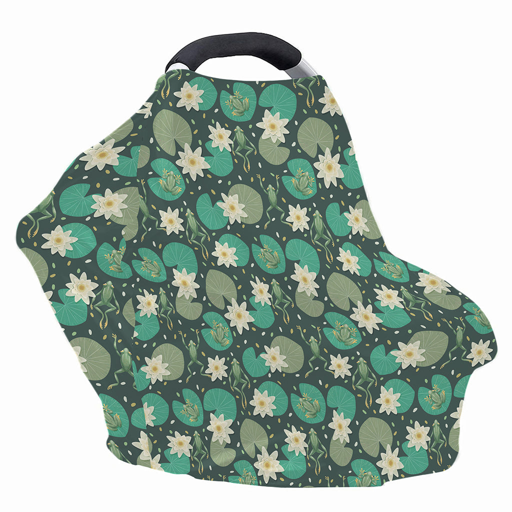 Frogs And Water Lilies Pattern Print Baby Seat Cover