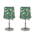 Frogs And Water Lilies Pattern Print Bar Stool Covers