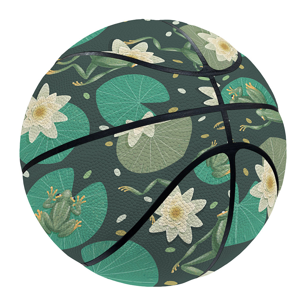 Frogs And Water Lilies Pattern Print Basketball