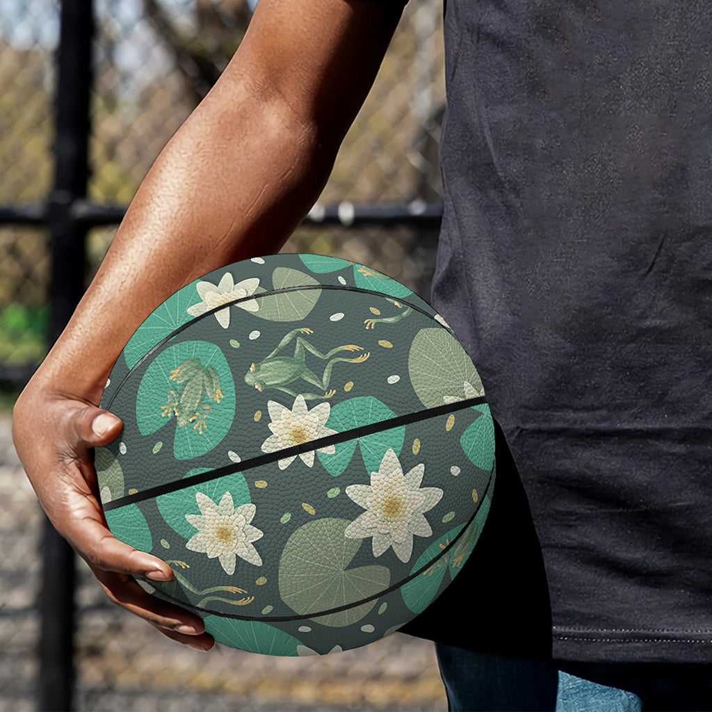 Frogs And Water Lilies Pattern Print Basketball