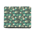 Frogs And Water Lilies Pattern Print Bifold Wallet