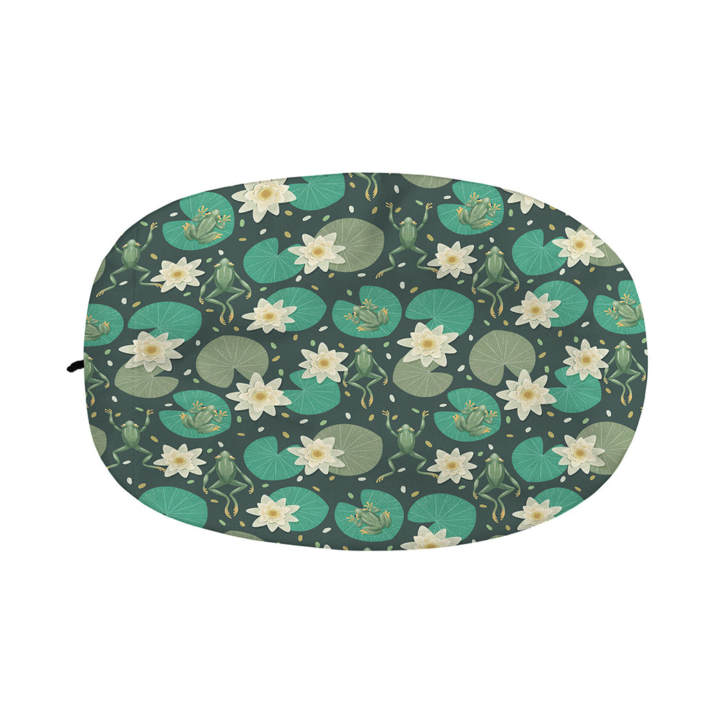 Frogs And Water Lilies Pattern Print Car Side Mirror Covers