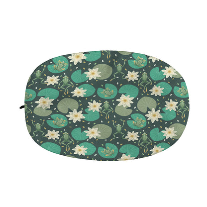 Frogs And Water Lilies Pattern Print Car Side Mirror Covers