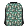 Frogs And Water Lilies Pattern Print Casual Backpack