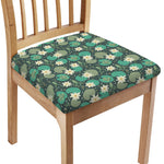 Frogs And Water Lilies Pattern Print Chair Cushion Cover