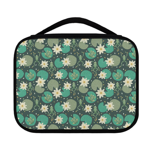 Frogs And Water Lilies Pattern Print Classic Bible Case