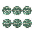 Frogs And Water Lilies Pattern Print Coaster Set