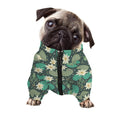 Frogs And Water Lilies Pattern Print Dog Zip Up Jacket