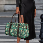 Frogs And Water Lilies Pattern Print Duffle Bag
