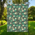 Frogs And Water Lilies Pattern Print Garden Flag