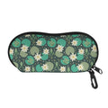 Frogs And Water Lilies Pattern Print Glasses Case