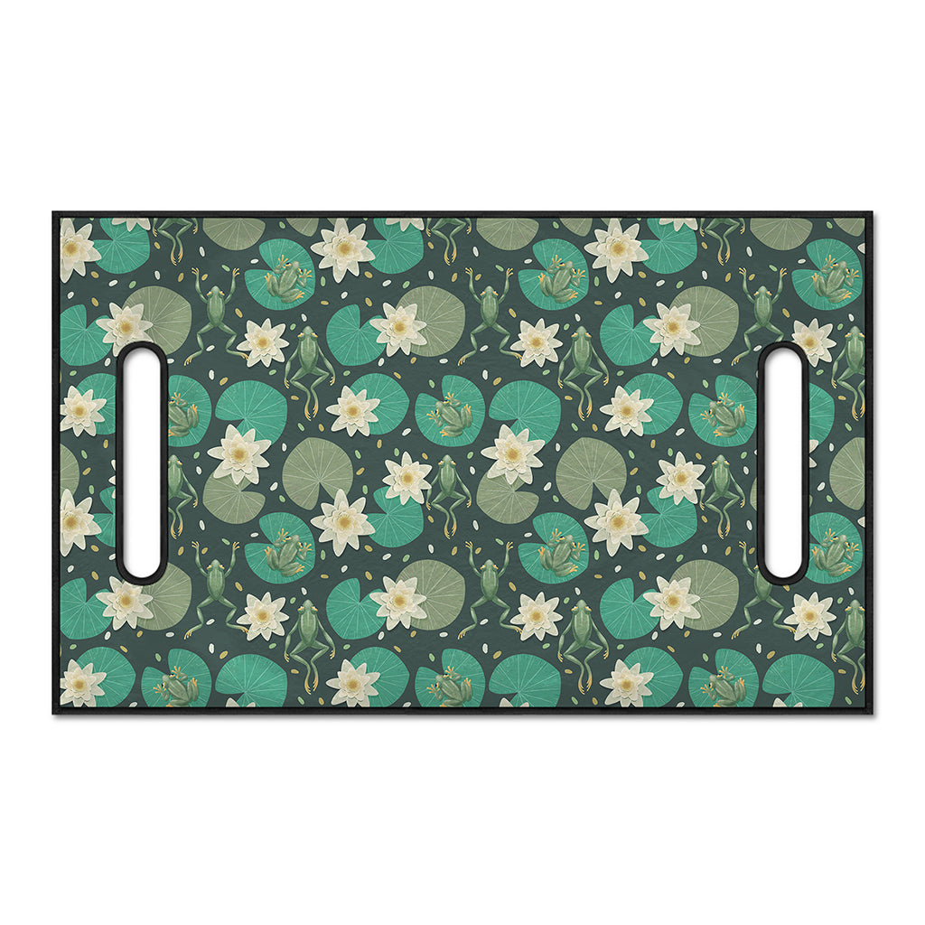 Frogs And Water Lilies Pattern Print Golf Cart Seat Cover
