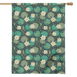 Frogs And Water Lilies Pattern Print House Flag