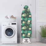 Frogs And Water Lilies Pattern Print Ironing Board Cover