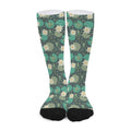 Frogs And Water Lilies Pattern Print Long Socks