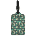 Frogs And Water Lilies Pattern Print Luggage Tag